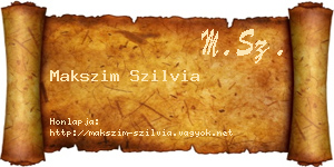 Makszim Szilvia névjegykártya