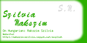 szilvia makszim business card